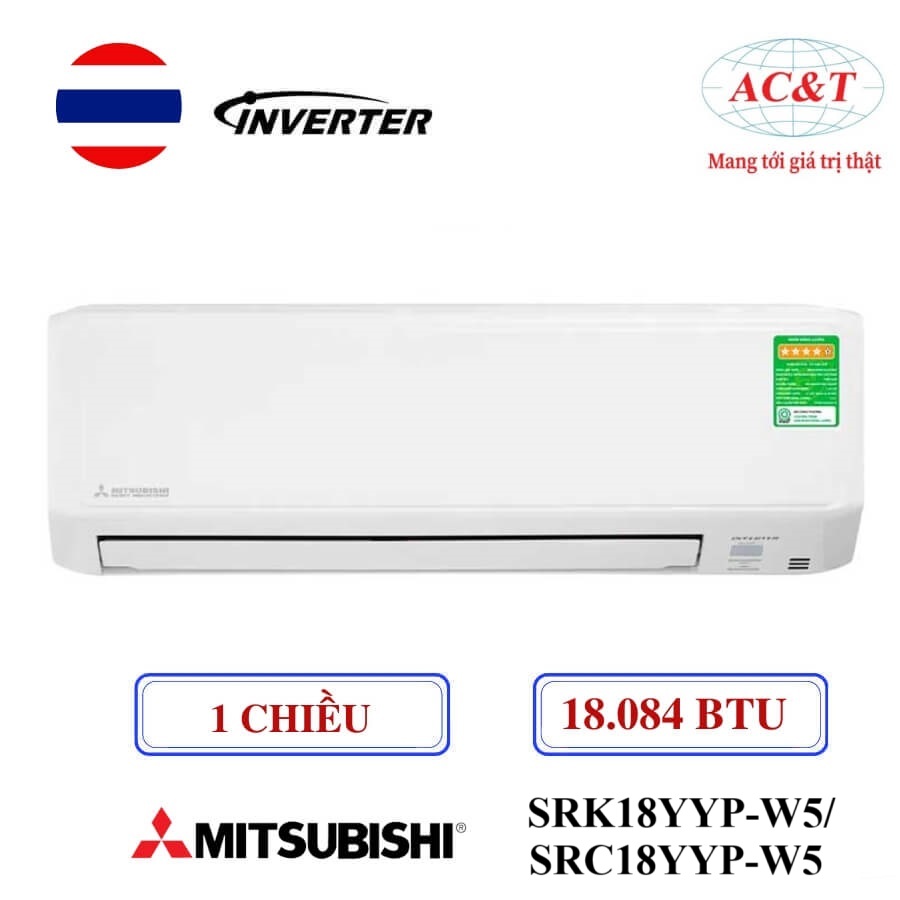 Điều hòa Mitsubishi Heavy SRK18YYP-W5/SRC18YYP-W5 18.084 BTU 1 chiều Inverter