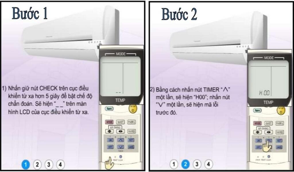 Cách test lỗi máy lạnh Panasonic qua remote từ xa