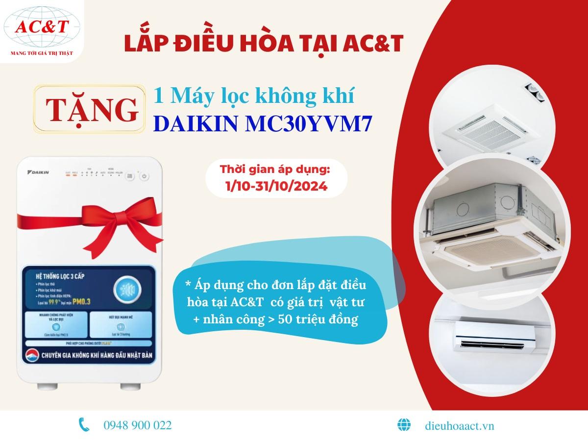 LẮP ĐIỀU HÒA TRONG THÁNG 10 – TẶNG NGAY MÁY LỌC KHÔNG KHÍ DAIKIN