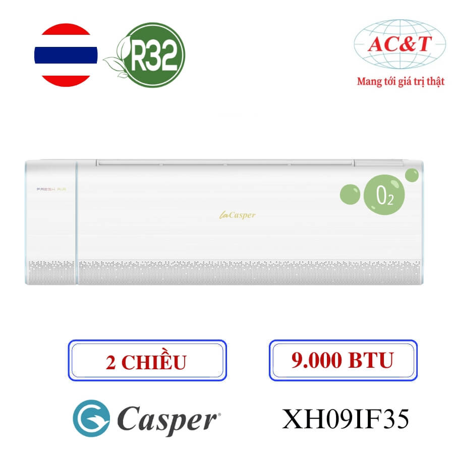 Điều hòa Casper 2 chiều XH09IF35 9.000BTU Inverter Cấp khí tươi