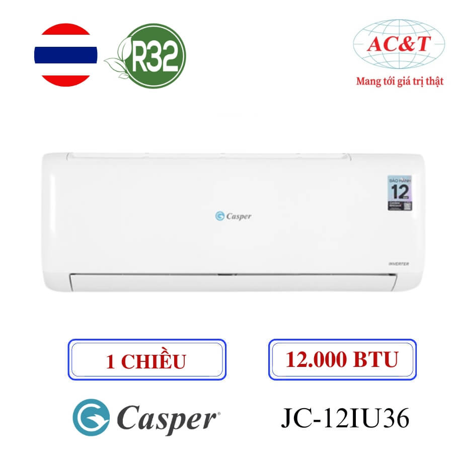 Điều hòa Casper JC-12IU36 1 chiều inverter 12.000BTU model 2025