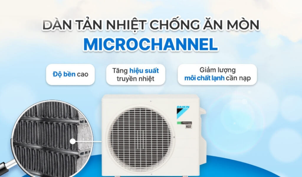 Dàn tản nhiệt Microchannel – Chống ăn mòn, kéo dài tuổi thọ máy