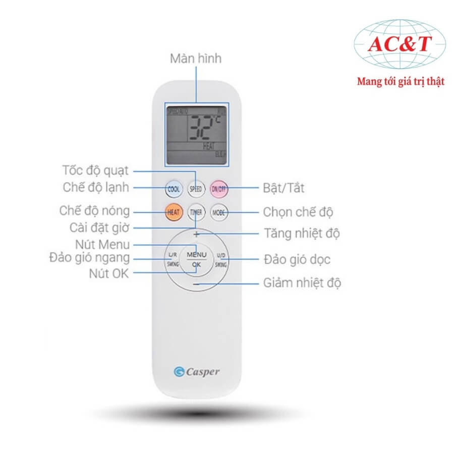 Điều hòa Casper SH-09FS32 9.000 BTU 2 chiều model mới