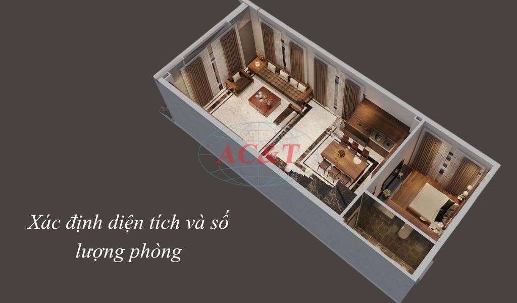 Dựa vào diện tích và số lượng phòng để chọn