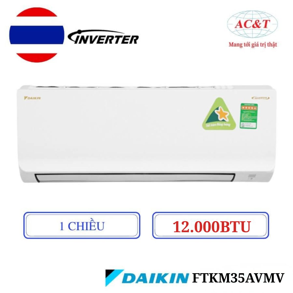 Điều hòa Daikin FTKM35AVMV / RKM35AVMV 1 chiều 12.000BTU Inverter