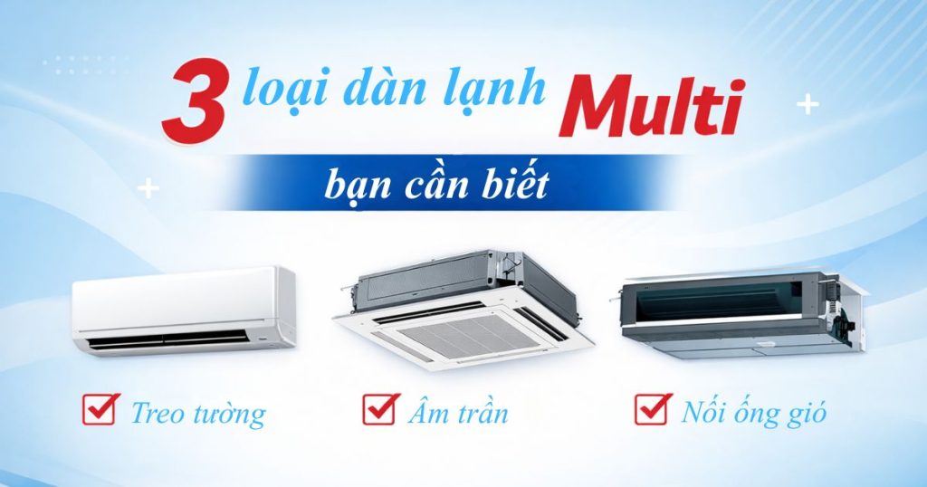 Điều hoà multi gồm những loại dàn lạnh nào