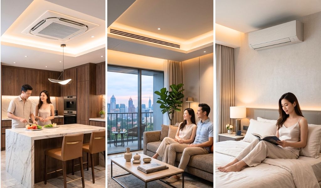 Khi lắp điều hòa Multi cho chung cư cần chọn loại dàn lạnh phù hợp với từng không gian