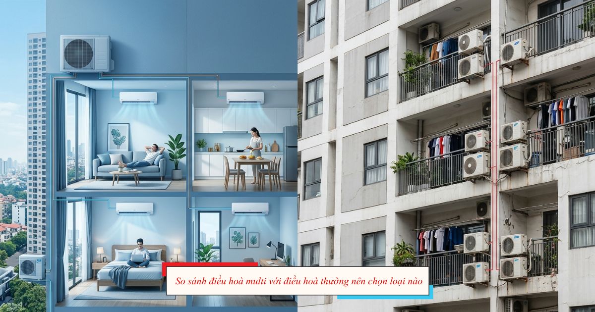 So sánh điều hoà multi với điều hoà thường