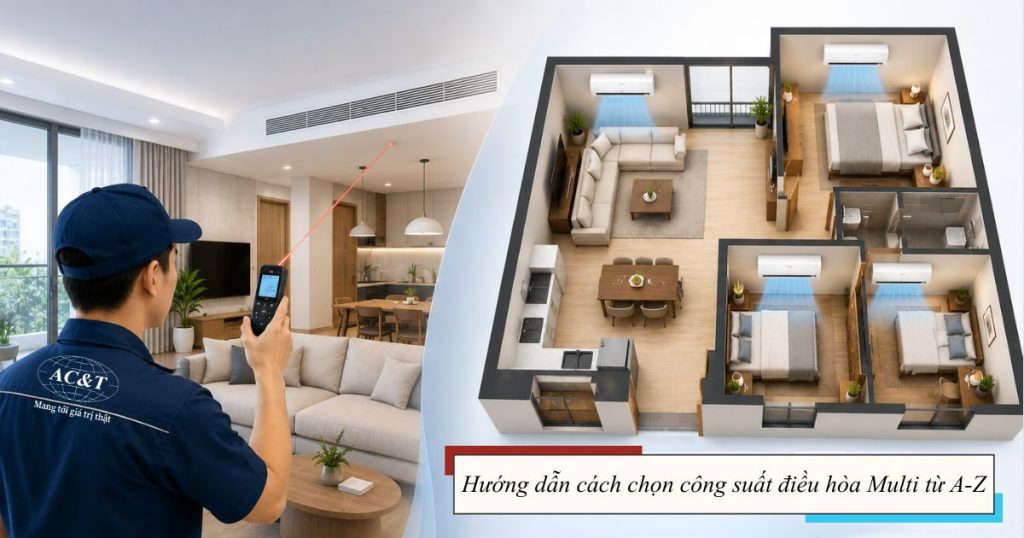 Cách chọn công suất điều hoà Multi