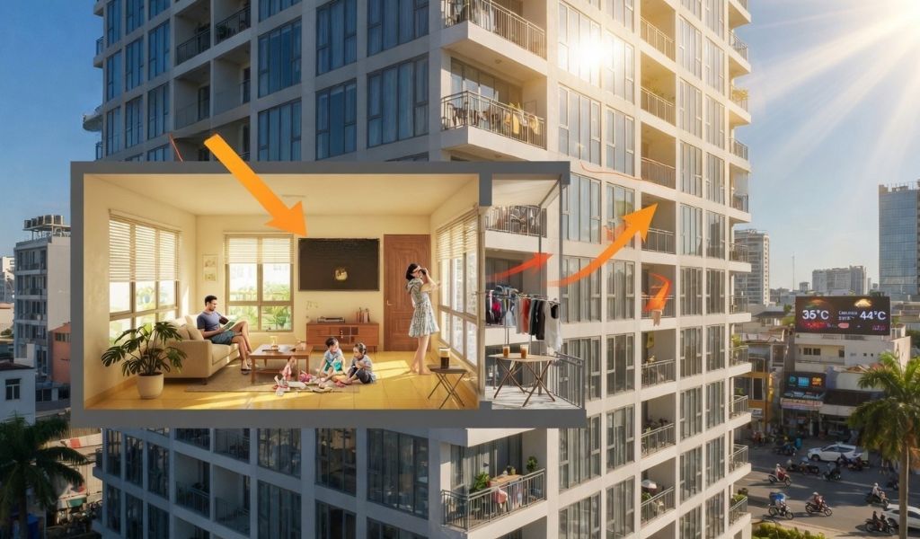 Phụ thuộc vào số lượng người sử dụng trong phòng