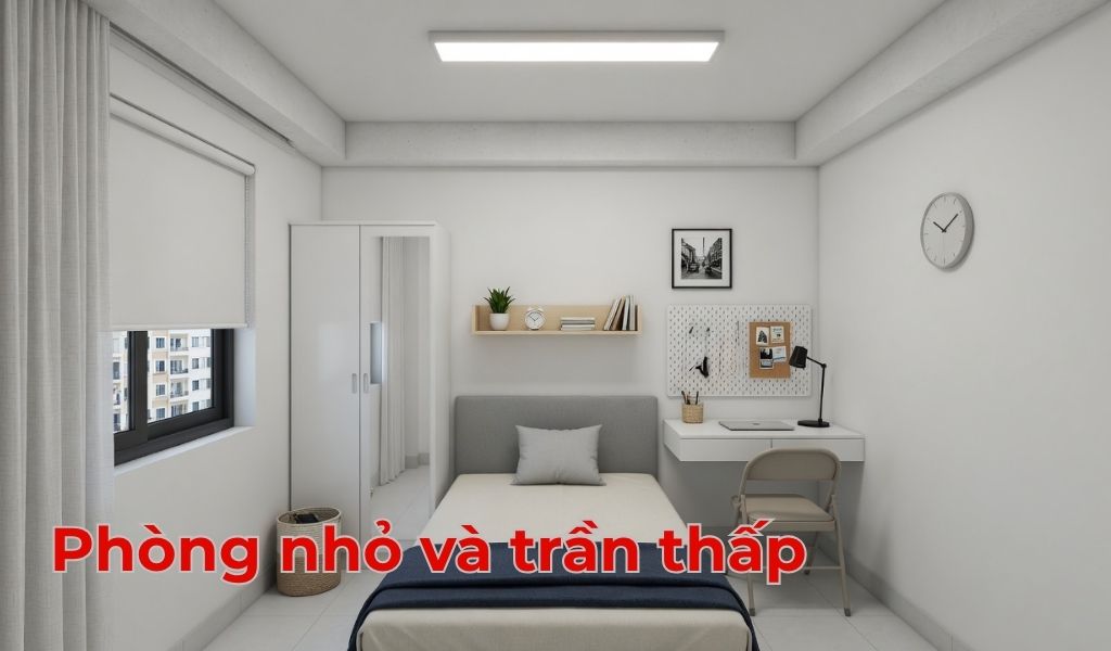 Đối với phòng nhỏ có trần thấp thì không nên lắp điều hòa âm trần