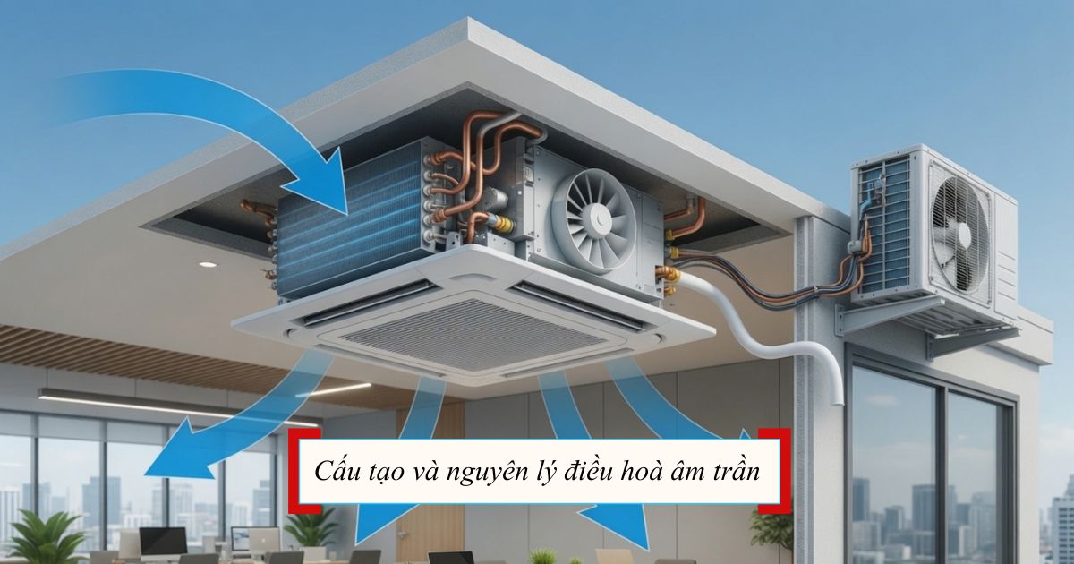 Cấu tạo và nguyên lý điều hòa âm trần: Giải thích chi tiết