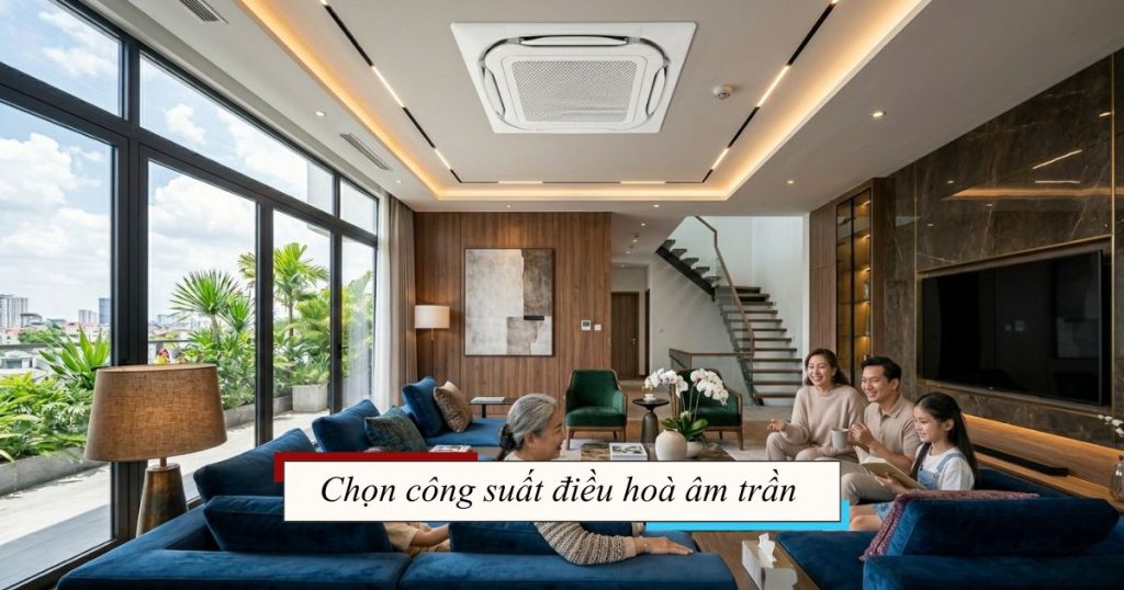 Chọn công suất điều hoà âm trần