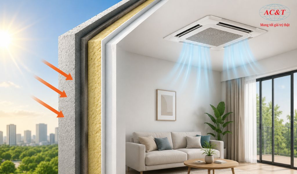 Khả năng cách nhiệt của công trình cũng là yếu tố quan trọng cần lưu ý