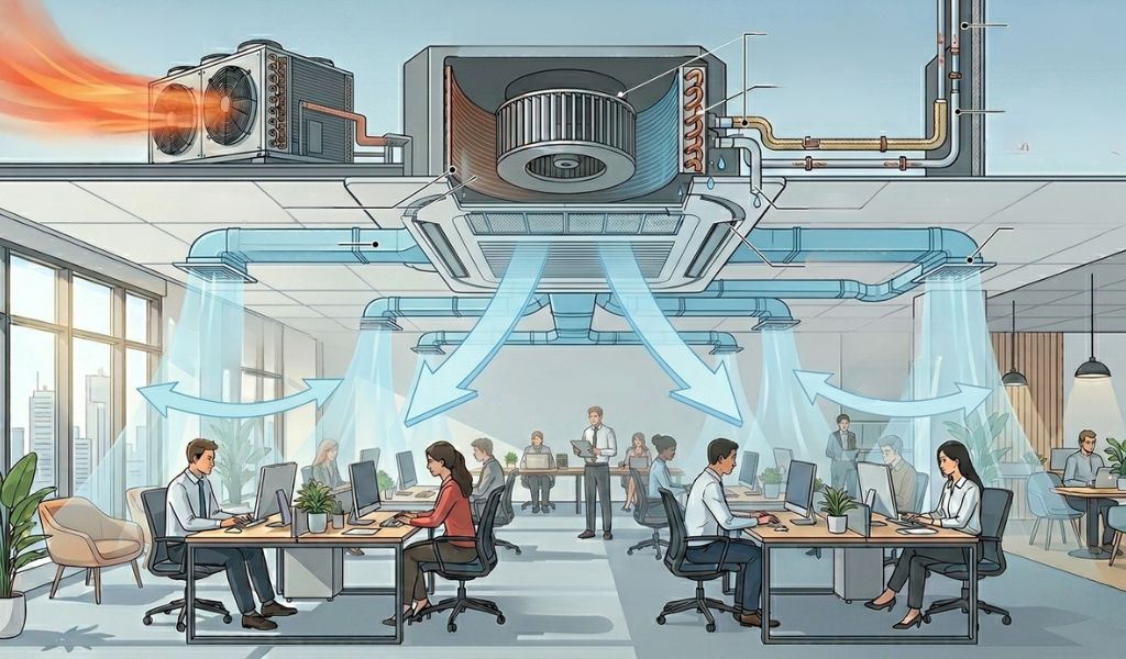 Phân phối không khí mát trở lại phòng
