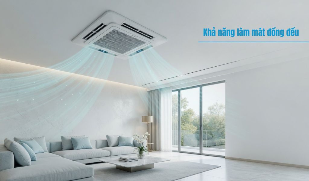 Có khả năng làm mát đồng đều hơn điều hòa treo tường