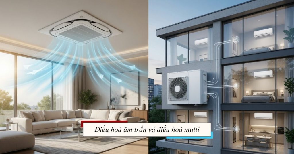Điều hoà âm trần và điều hoà multi