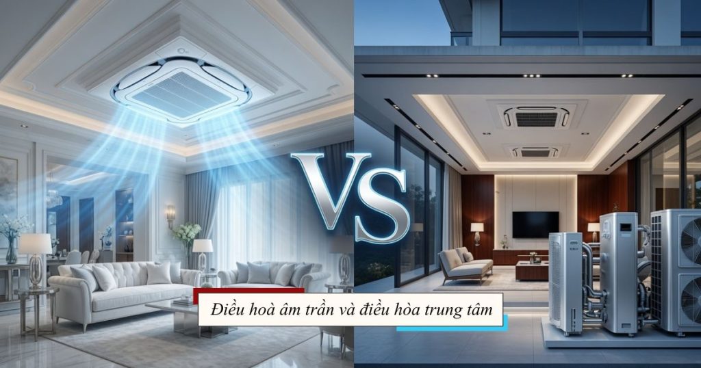 Điều hòa âm trần và điều hòa trung tâm