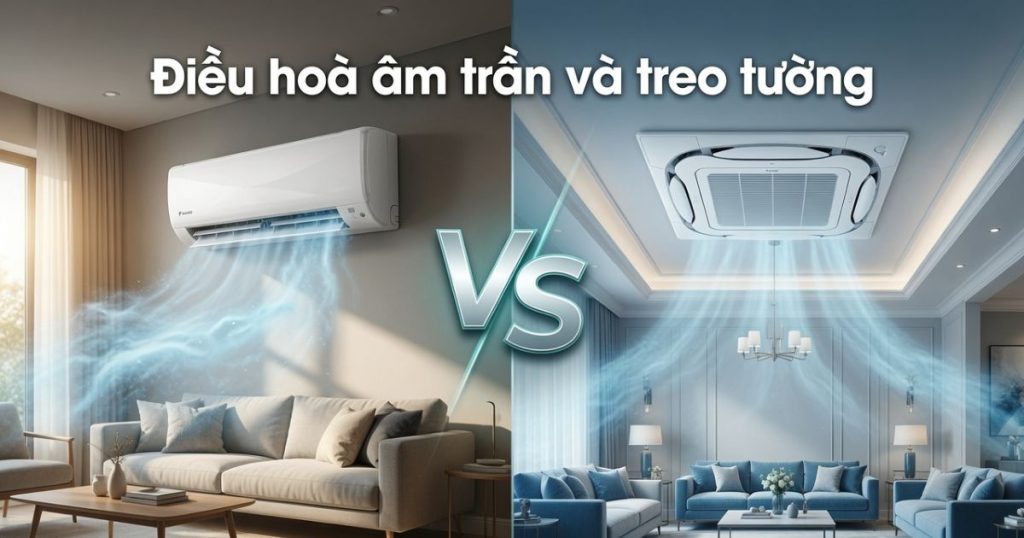 Điều hoà âm trần và treo tường