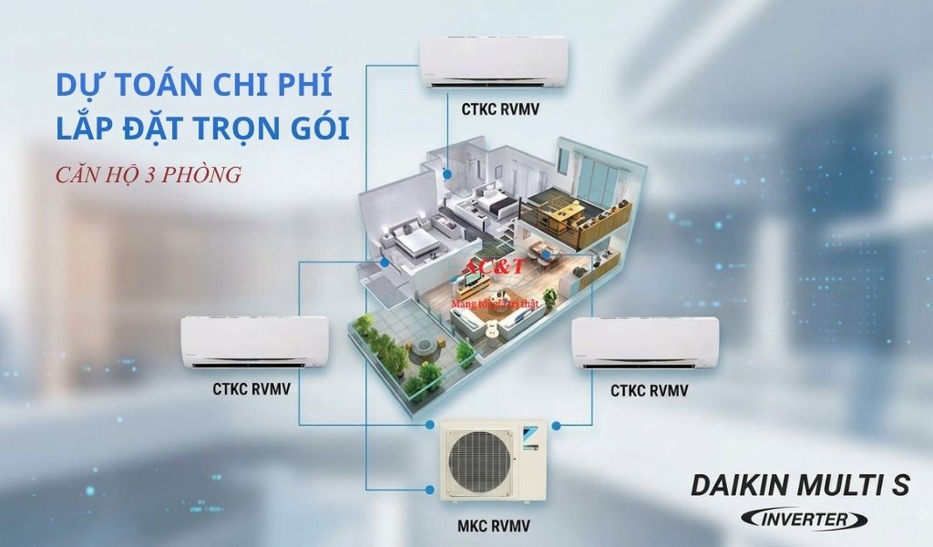 Không gian căn hộ 2 ngủ 1 khách sử dụng hệ Multi
