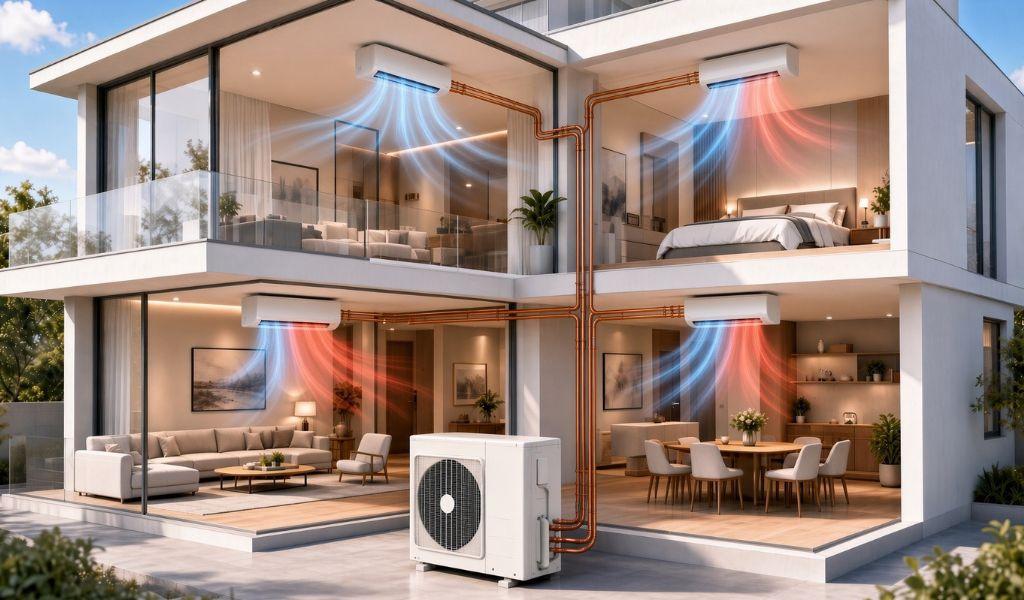 Hệ 1 dàn nóng kết nối với 4 dàn lạnh