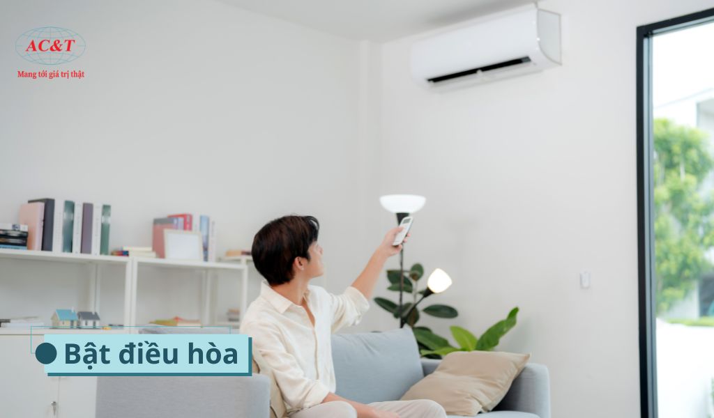 Bật điều hòa multi nơi muốn sử dụng bằng remote