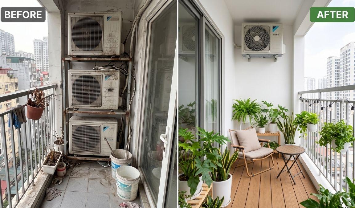 Thẩm mỹ và tối ưu diện tích lắp dàn nóng