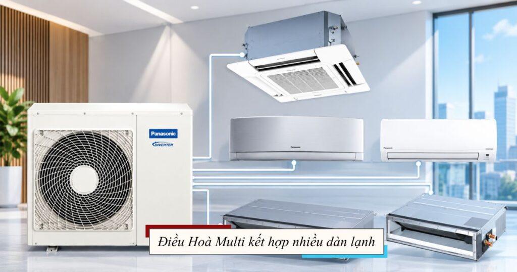 Điều hoà multi kết hợp nhiều loại dàn lạnh