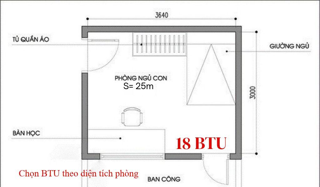 Chọn cống suất phù hợp với diện tích phòng