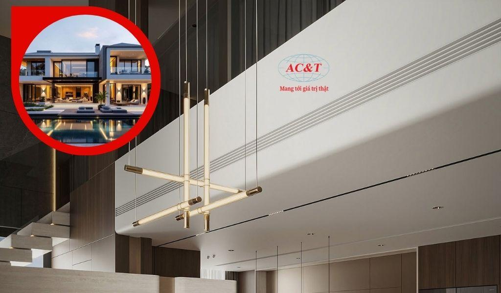 Biệt thự sang trọng thường sử dụng điều hòa âm trần 2 chiều