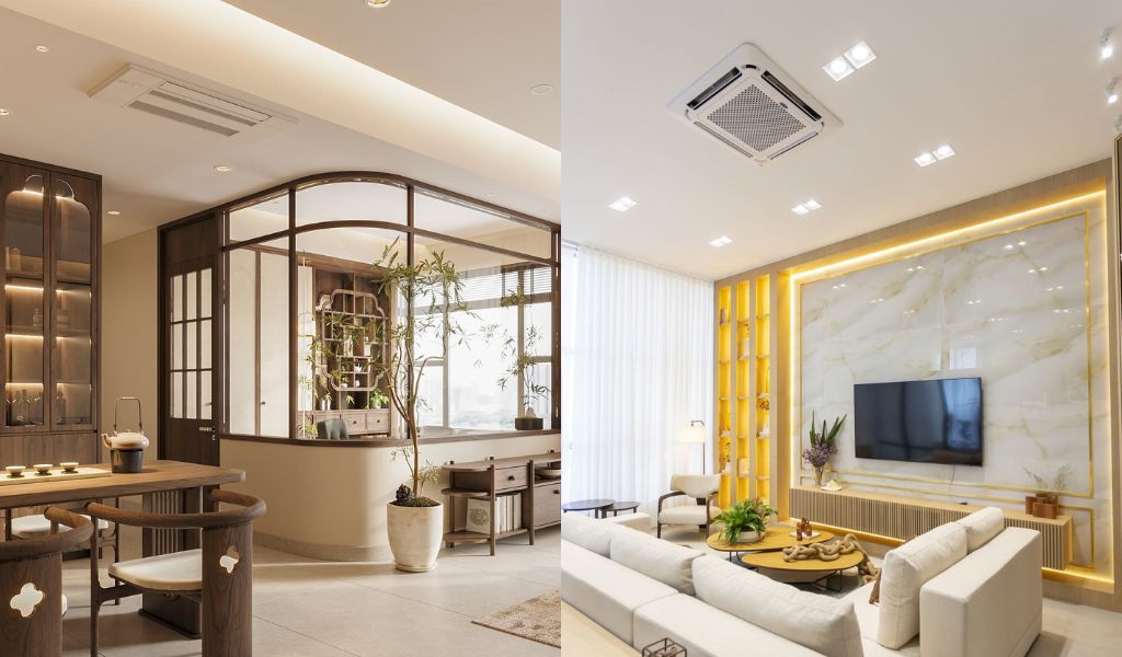 Điều hòa âm trần 1 hướng thổi với 4 hướng thổi
